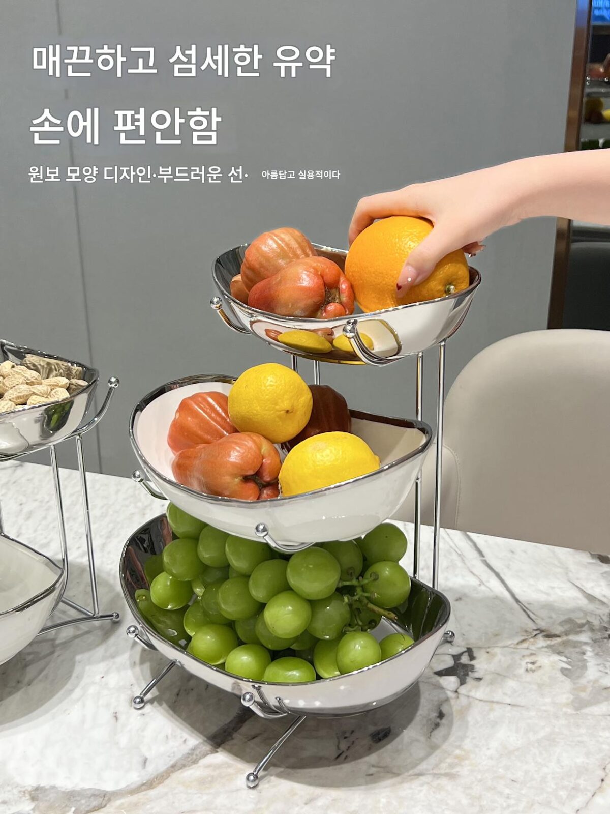 일본 수입 라이트 럭셔리 하이엔드 다층 과일 접시 홈 거실 커피 테이블 간식 접시 사탕 견과류 접시 장식품 - 이미지 2