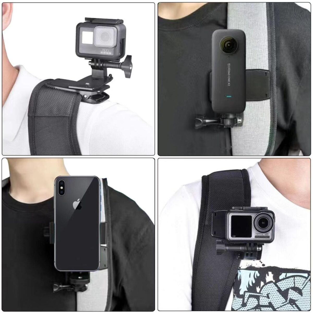 GoPro DJI Little Ant Mountain Dog Shadow Stone Insta360 스포츠 카메라 모바일 폰 백팩 클립 학교 가방 브라켓에 적합 - 이미지 4