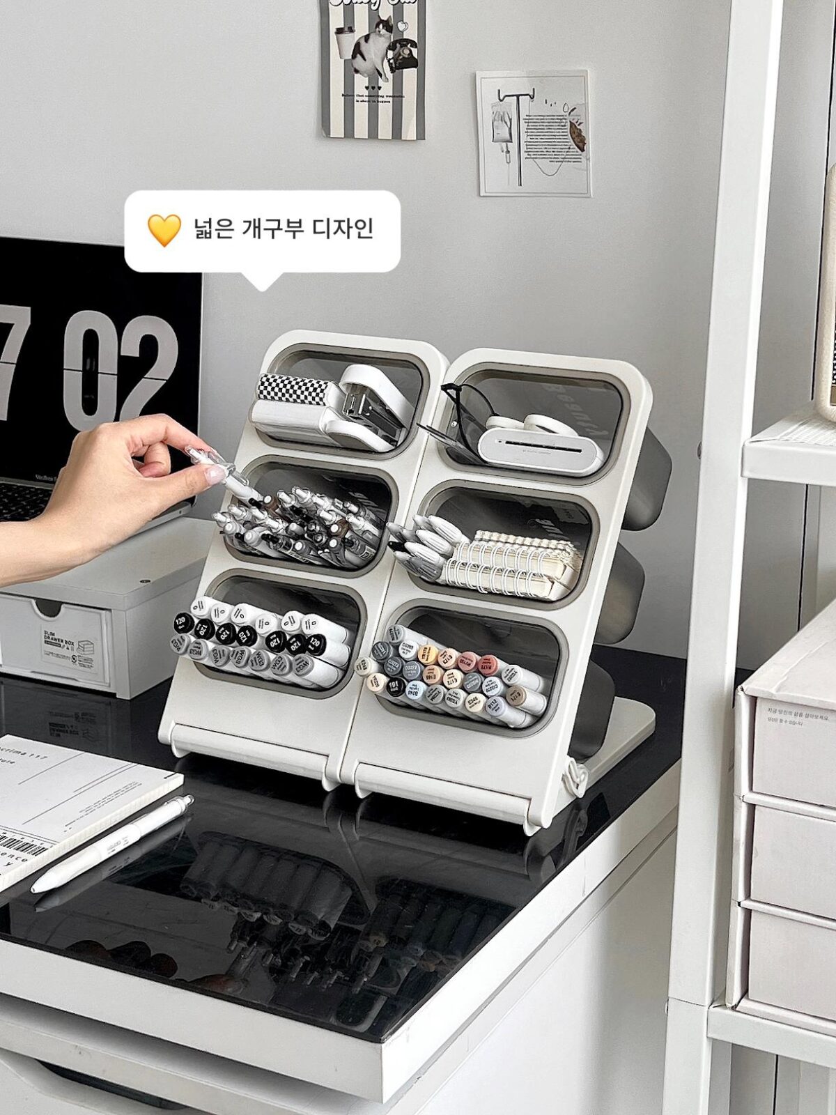 기울어진 펜홀더 문구류 수납함 대용량 어린이 남녀 책상 연필 케이스 사무실 데스크탑 펜홀더 - 이미지 1