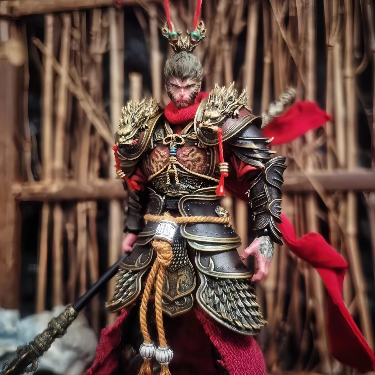 Guochao Black Wukong 슈퍼 가동 골든 아머 원숭이 왕 모델 장난감 장식품 장난감 선물 주변기기 - 이미지 3