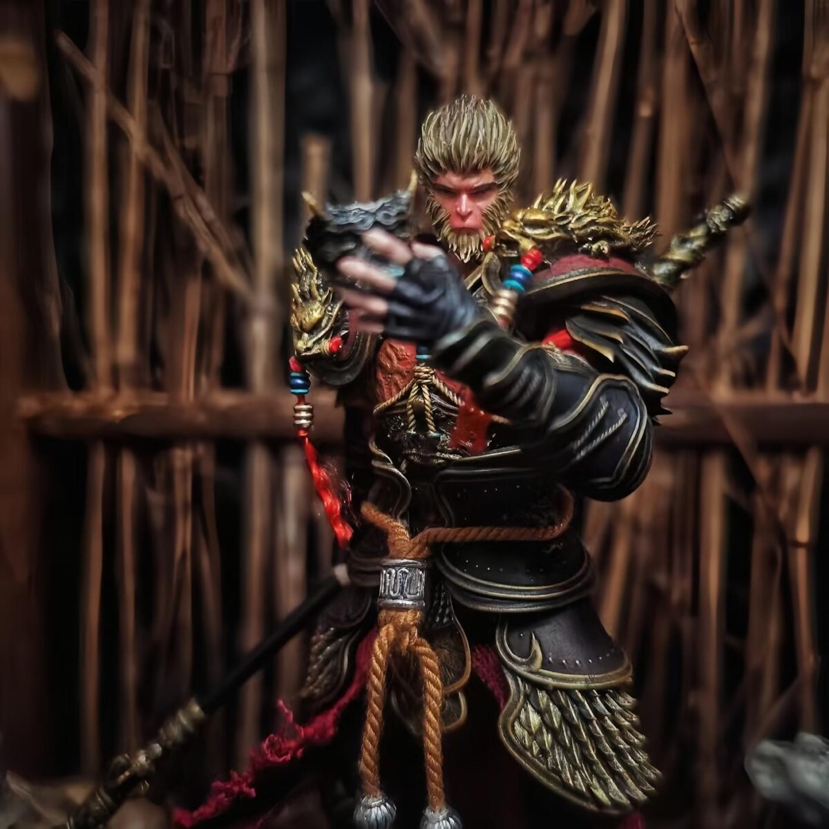 Guochao Black Wukong 슈퍼 가동 골든 아머 원숭이 왕 모델 장난감 장식품 장난감 선물 주변기기 - 이미지 5