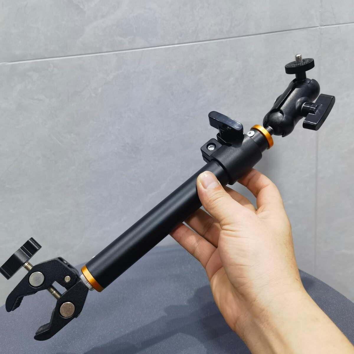 금속 크랩 클로 오토바이 자전거 타기 셀카 스틱 모바일 폰 홀더 라이브 촬영 텔레스코픽 스포츠 카메라 - 이미지 5