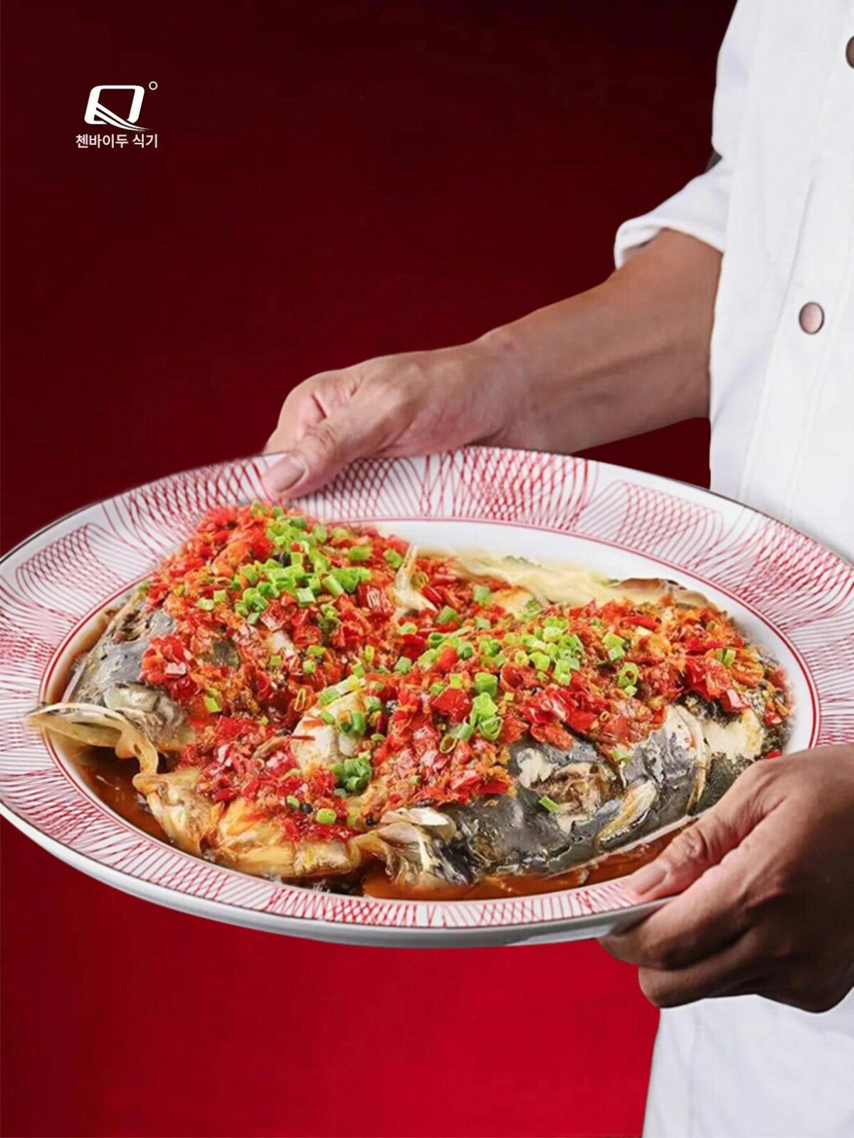 해산물 보물 킹크랩 스페셜 랍스터 그루퍼 찜 생선머리 플레이트 개인용 접시 접시 가열 식기 상업용 - 이미지 3