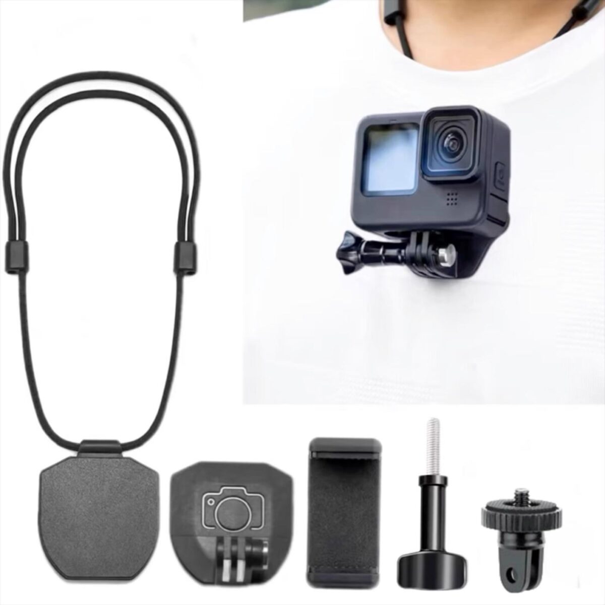 고프로 dji action3/4/5insta360 넥 브라켓 퀵 릴리스 고정 브라켓에 적합한 자석 브라켓 - 이미지 1