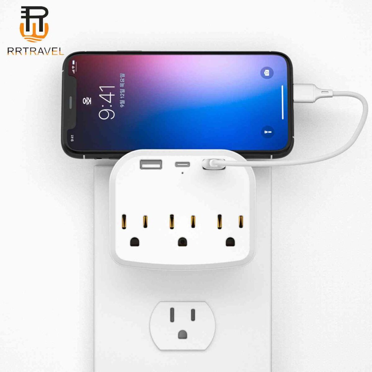 USB 고속 충전 단자 블록이 있는 미국 표준 무선 1대다 대만 소켓 확장기 미국 표준 플러그 - 이미지 3