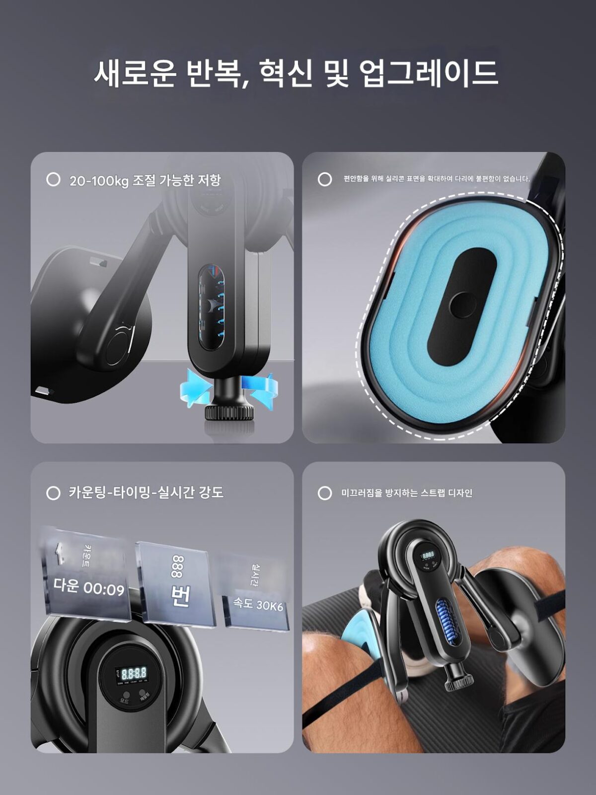 케겔 트레이너 PC 근육 클램프 다리 남성 다리 큰 저항 100KG 근육 내측 골반저 운동 내전 - 이미지 5